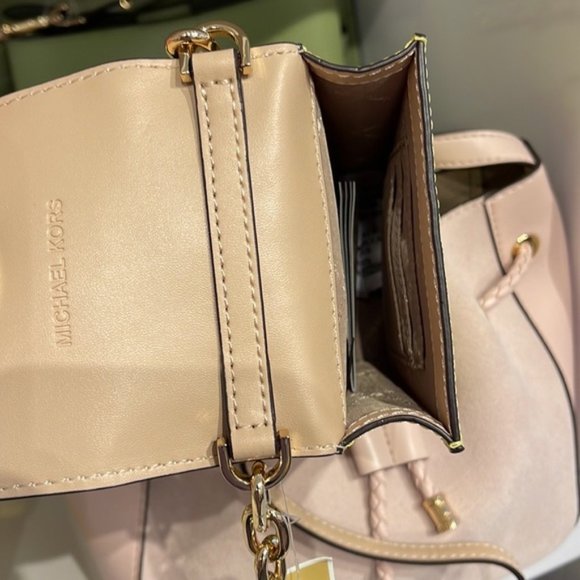 Michael Kors Carmen Small Color-Block Faux Leather Phone Crossbody Bag Sunshn - Picture 10 of 16